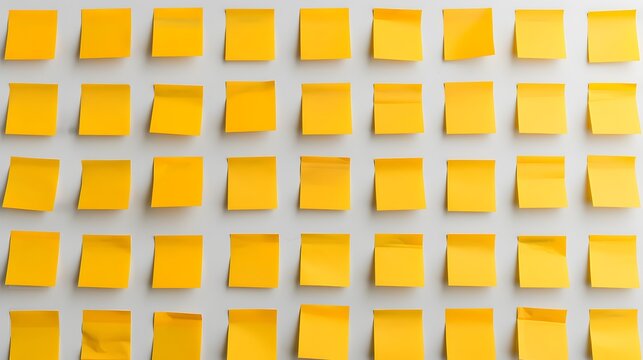 yellow notes on wall