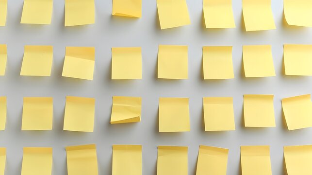 yellow notes on wall