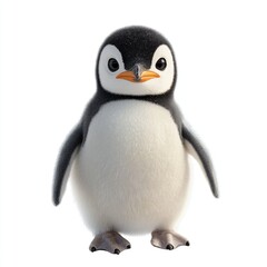 Obraz premium Adorable Baby Penguin with Big Eyes and Fluffy Feathers