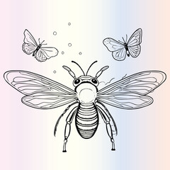 Fireflies Insect Coloring Page For Kids