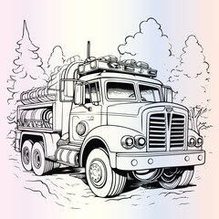 Firetruck Coloring Page For Kids
