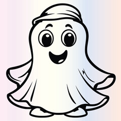 Ghost coloring page for kids