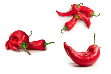 Red hot chili pepper isolated on a white background.