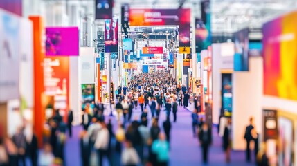 Obraz premium Crowded Exhibition at Convention Center