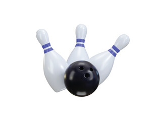 bowling pin icon 3d rendering vector illustration