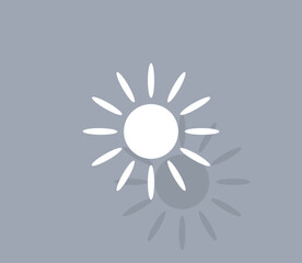 Vector icon of white color with shadow on gray background