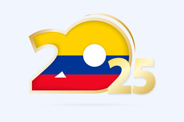 Year 2025 with Colombia Flag pattern.