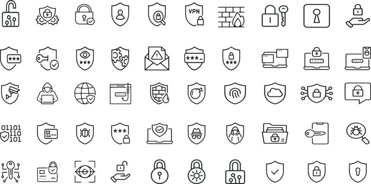 CYBER SECURITY EDITABLE ICON SET