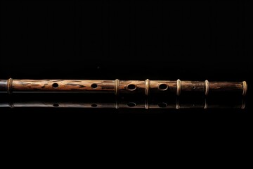Naklejka premium Isolated background with wooden flute