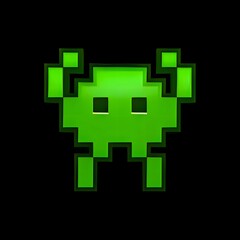 Fototapeta premium Pixel Alien Emoji