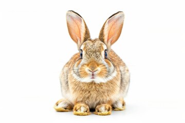 Fototapeta premium Photo portrait of a bunny on white background for digital wallpaper custom design