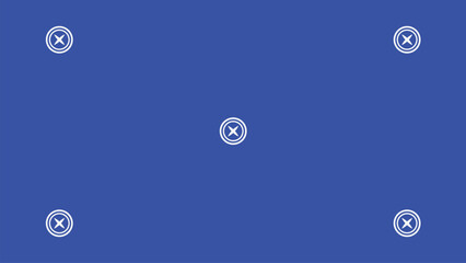 Blue screen background, VFX motion tracking markers. Blue screen backdrop template.