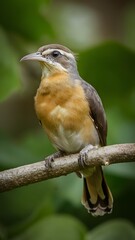 Naklejka premium Lyrebird Perched on a Branch in Nature, Realistic Photo, Wallpaper, Cover and Screen for Smartphone, Cell Phone, Computer, Laptop