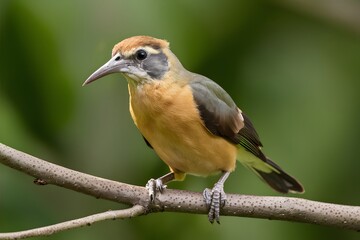 Fototapeta premium Lyrebird Perched on a Branch in Nature, Realistic Photo, Wallpaper, Cover and Screen for Smartphone, Cell Phone, Computer, Laptop