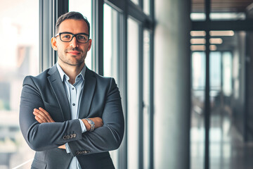 Fototapeta premium Portrait of smiling businessman indoor