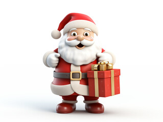 Funny Santa Claus cartoon on white background. Time to celebrate Christmas
