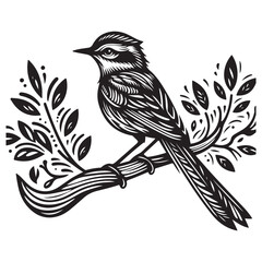 Bird Silhouette Vector Art Illustration