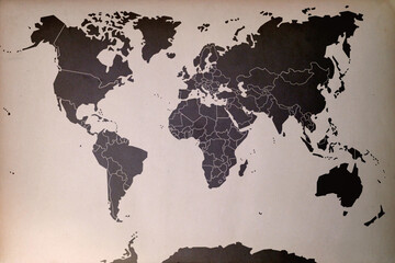 Old fashion world map