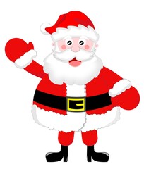 santa claus greetings waving for xmas holiday isolated vector © Trilly