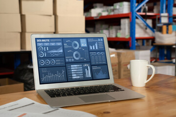 Business data dashboard provide business intelligence analytic for marketing strategy planning snugly with big data set to analyze customer demands and foreseeing business future