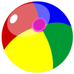 beach ball toy isolated on a white background in a fun cartoon vector style