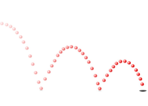 Bouncing Red Ball Animation Effect Vector Illustration