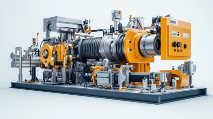 Industrial Machine for Production with Yellow Control Panel