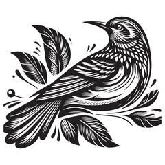 Bird Silhouette Vector Art Illustration