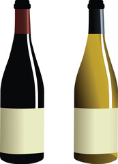 wine bottles isolated vector