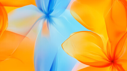 Obraz premium Abstract flowing ribbons in vibrant orange and blue create a dynamic and energetic pattern. A bright and bold design with a modern and artistic touch.