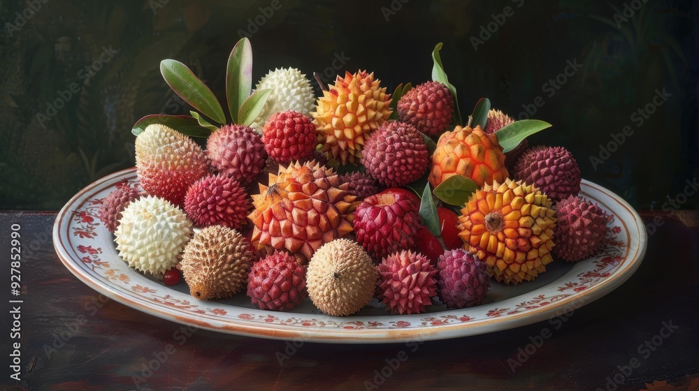 Wall mural fruit composition