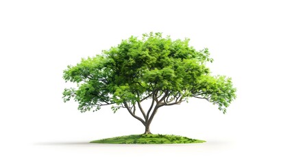 Fototapeta premium Isolated rain tree against a white backdrop.
