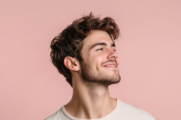 Fototapeta premium A close up of a man's face with his eyes closed