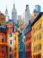 Fototapeta premium A Colorful View of the Cityscape