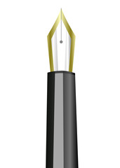 Isolated close-up of a black ballpoint pen and pencil vector illustration for business and school office writing design