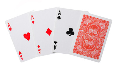 poker carte isolated quattro win success 