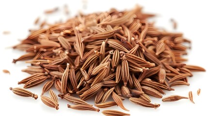 Caraway seeds and macrocumin line isolated transparent backgrounds