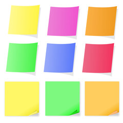 sticky notes collection colorful vector isolated