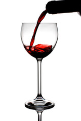 red wine glass pour white 