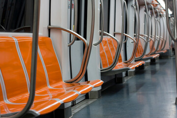 interior shot empty seat metro rome italy