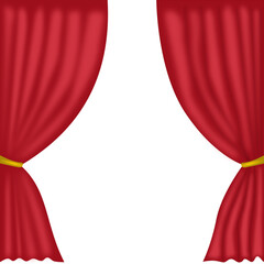 theater curtains open isolated