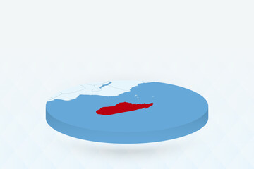 3D Isometric Map Highlighting Madagascar in Red.