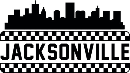 Fototapeta premium Jacksonville Florida Skyline Vector Silhouette