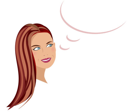 recommend clip art: daydreaming woman bubble chat isolated vector 