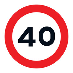 RESTRICTION SIGNS, R-301 - Maximum Speed 40