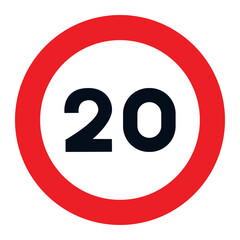 RESTRICTION SIGNS, R-301 - Maximum Speed 20
