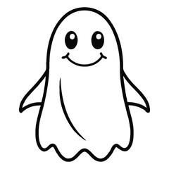 Halloween Ghost line art vector