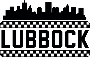 Lubbock Texas Skyline Silhouette Vector