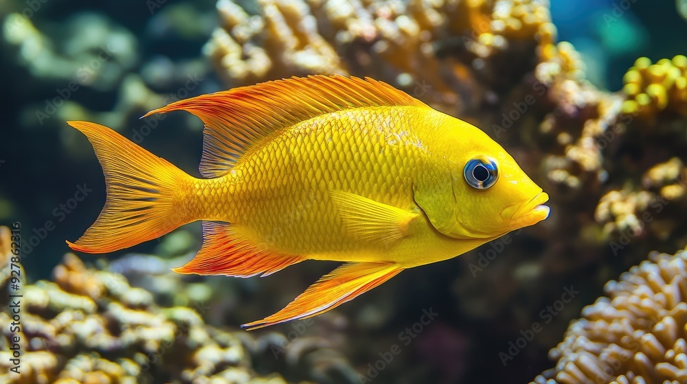 Poster fish in aquarium