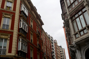 Fototapeta premium old houses in the town of Gijon, Asturias, Spain